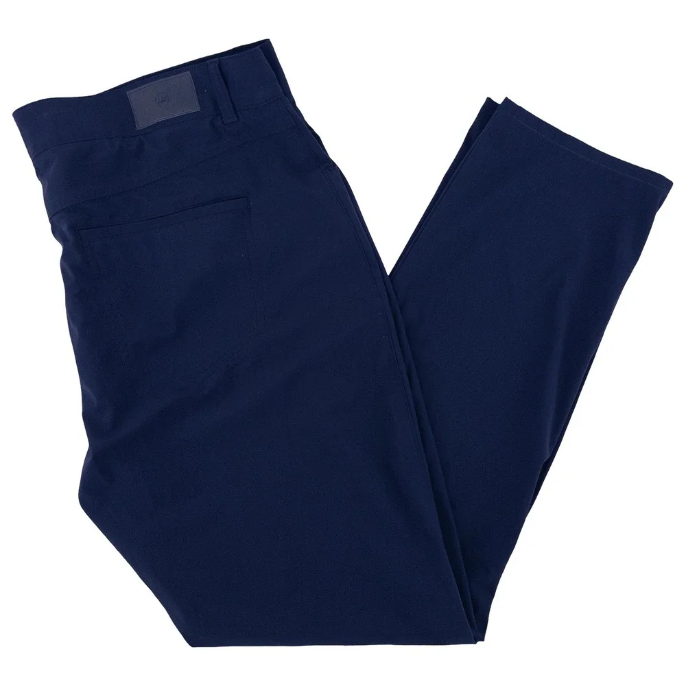 Peter Millar Mens 40x31 Bingham Performance Five-Pocket Pant Trousers Navy Blue